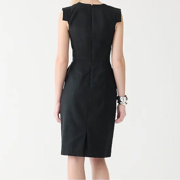 NWT jcrew “resume” dress in black, size 4 in stretch linen - Picture 3 of 6